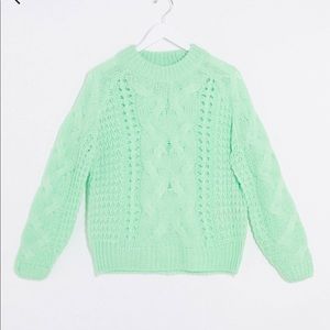 ASOS Mint green cable knit sweater